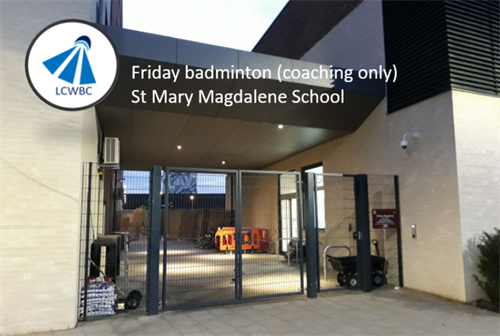 Friday badminton (coaching booking) activity image